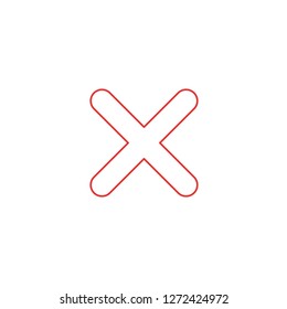 Vector illustration icon concept of x mark. Color outlines. 