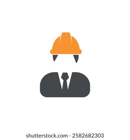 vector illustration of an icon of a construction foreman or architect.