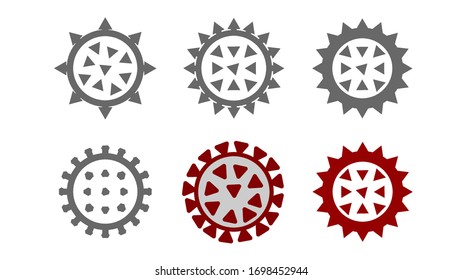 Icono de ilustración vectorial del microcuerpo del Coronavirus