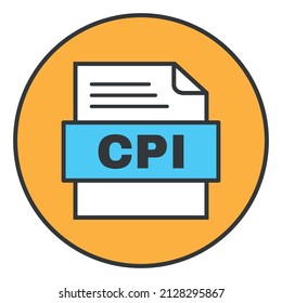vector illustration icon of CPI File Format Outline