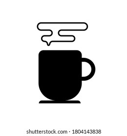 vector illustration icon cup in black isolated