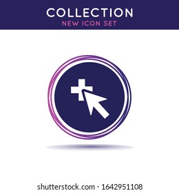  Vector illustration. Icon of cursor, mouse, click. 