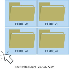 vector illustration icon cursor mouse select computer folders files system