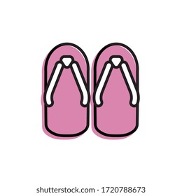 Vector illustration icon of cute sandals