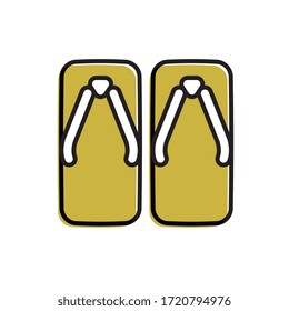 Vector illustration icon of cute sandals