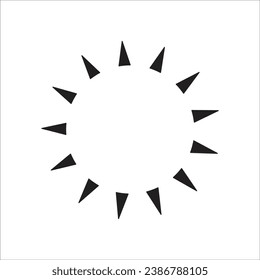 Vector illustration, icon depicting an empty circle with rays Flat design