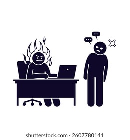vector illustration icon design human chatting with upset