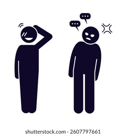 vector illustration icon design human upset with his friend