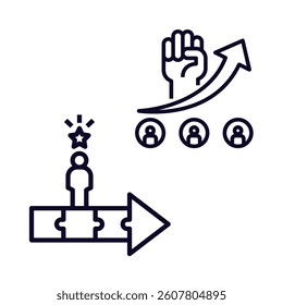 vector illustration icon design human achieving goal