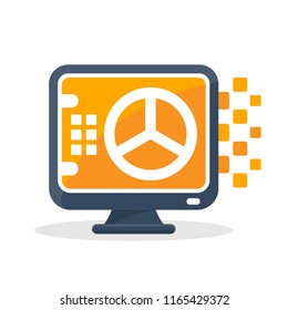 Vector illustration icon with digital communication concept, about online safe storage media