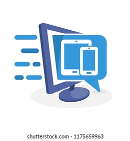 Vector illustration icon with digital information media concept about mobile smartphone