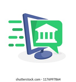 Vector illustration icon with digital media concept about banking information