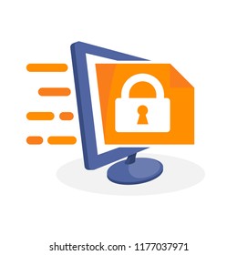 Vector illustration icon with digital media concept about access to confidential document