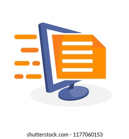 Vector illustration icon with digital media concept about online document access