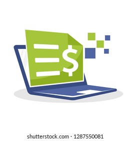 Vector illustration icon with e-budgeting concept