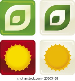 Vector illustration of icon ecology buttons Only global colors. CMYK. Easy color changes.