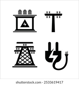 Icono de la Ilustración vectorial de la energía eléctrica, se puede utilizar como un ícono y otros
