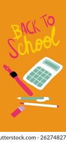 Vector illustration, icon element background back to school
