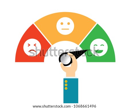Vector illustration icon emoticon flat design. Concept feedback service, Customer experience scale rating.