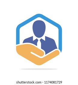 Vector Illustration Icon With Employee Insurance Concept