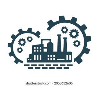 Vektorgrafik, Symbol, Fabriklogo. Industrieanlage.