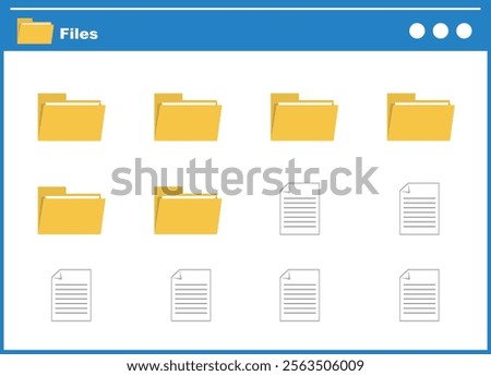 vector illustration icon file and folder explorer computer system