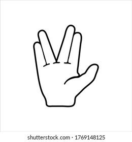 vector illustration icon of Finger Outline