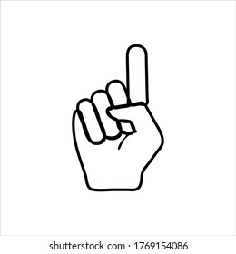 vector illustration icon of Finger Outline