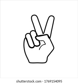 vector illustration icon of Finger Outline