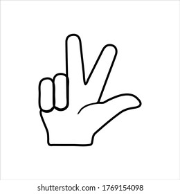 vector illustration icon of Finger Outline