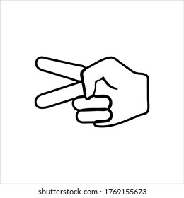 vector illustration icon of Finger Outline