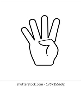 icono de ilustración vectorial de contorno de dedo