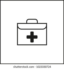 vector illustration icon flat doctor briefcase first aid kit