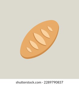 Vector illustration of an icon of a flour product, long loaf, baguette, bread.