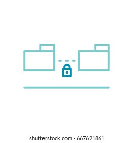 Vector illustration or icon. Folder, exchange, security