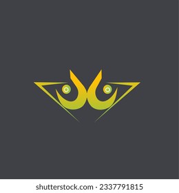 Vector illustration icon in the form of an arch and geometric lines in orange-green color