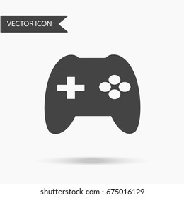 Vector illustration of an icon in the form of a game joystick from a console on a white background.