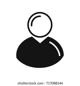Vector illustration of an icon in the form of a portrait of a user, a person for an application, a website, an infographic, a business presentation on a white background