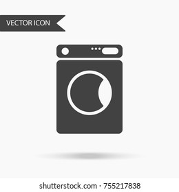 Vector illustration of an icon in the form of a washing machine for an application, a website, business presentation, infographic on a white background.