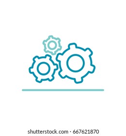 Vector illustration or icon. Gear, settings, productivity