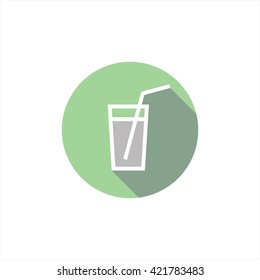 vector illustration icon glass. drink. Tubules for cocktail