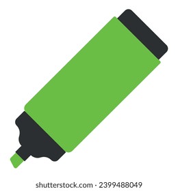 Vector illustration of icon of a green highlighter marker.