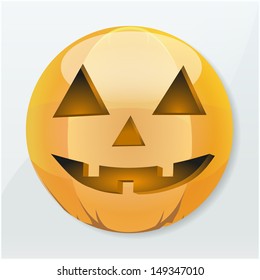 vector illustration icon of halloween pumpkin on holiday