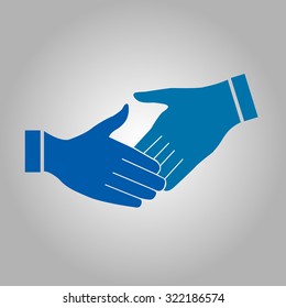 Vector illustration; icon handshake. background for business and finance. Can use element for poster public relations and advertising.