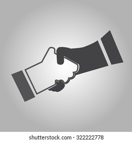 Vector illustration; icon handshake. background for business and finance. Can use element for poster public relations and advertising.