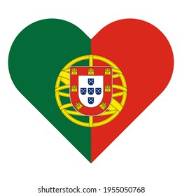 vector illustration icon. heart symbol icon with portugal flag isolated on white background