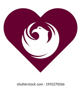 vector illustration icon. heart symbol icon with phoenix flag isolated on white background