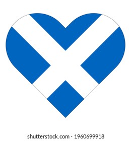 vector illustration icon. heart symbol icon with scotland flag isolated on white background, sticker, print, decorative
