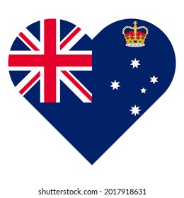vector illustration icon. heart symbol icon with victoria state flag isolated on white background, sticker, print, decorative
