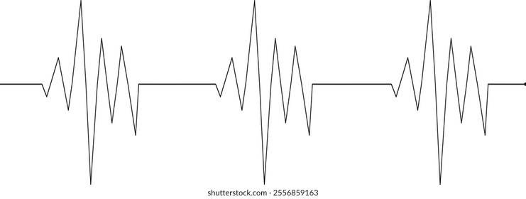 Vector illustration of icon, heartbeat line icon, ECG heartbeat line, heartbeat silhouette, black heartbeat line, symbol, health,